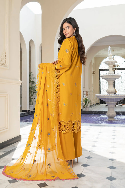 3-PC Unstitched Lawn Shirt Crinkle Embroidered Dupatta Nayab By Wania | WL-375