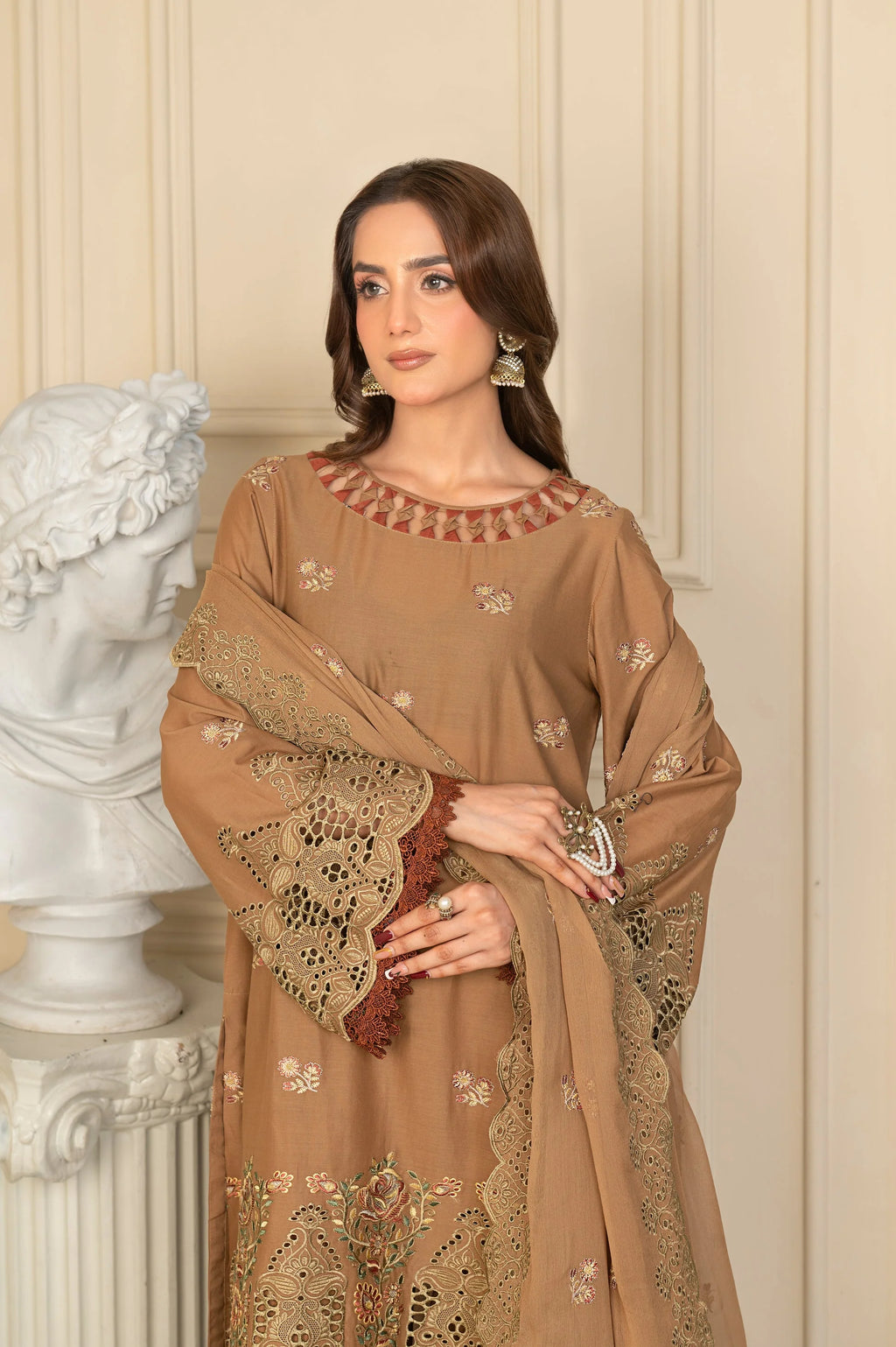 3-PC Unstitched Lawn Shirt Crinkle Embroidered Dupatta Nayab By Wania | WL-378