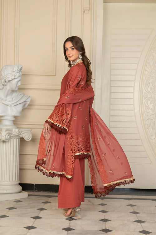 3-PC Unstitched Lawn Shirt Crinkle Embroidered Dupatta Nayab By Wania | WL-379