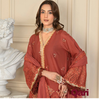 3-PC Unstitched Lawn Shirt Crinkle Embroidered Dupatta Nayab By Wania | WL-379