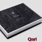 Pasha Platinum extra long staple cotton textures gift box with sleek black and silver design